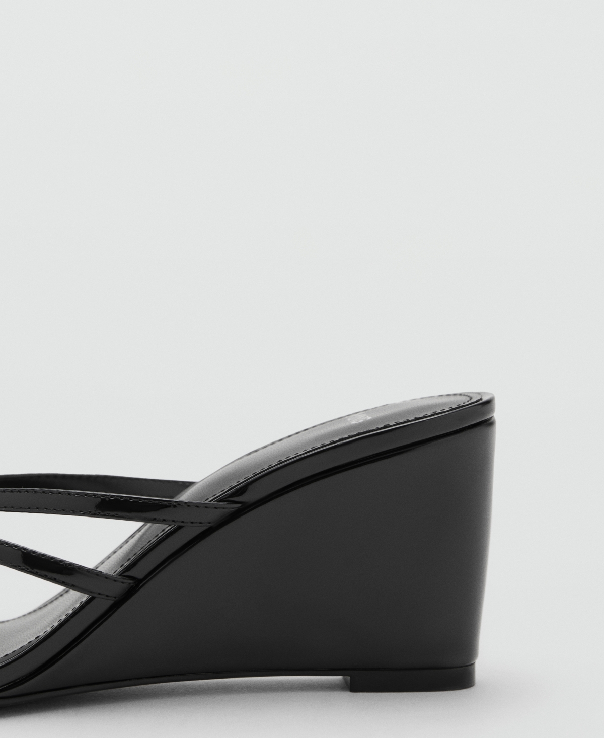 Mango Wedge Slide Sandal In Black