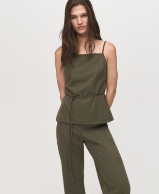 Women's Elastic Waist Straight-Fit Pants