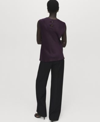 Women's Draped Neck Satin Blouse