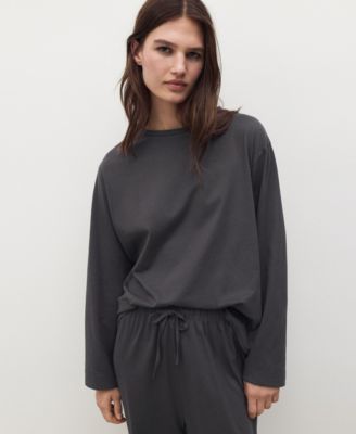 Women's Two-Piece Plain Cotton Pajamas