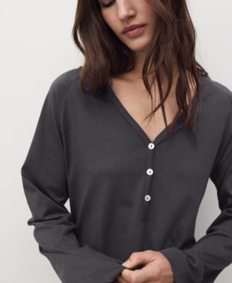 Women's Button Detail Cotton Nightdress