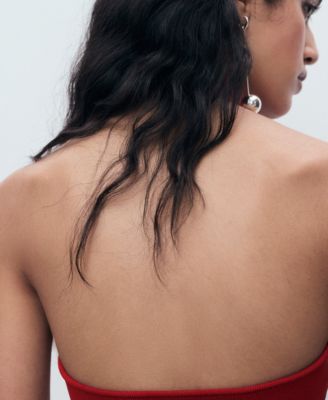 Women's Mixed Knit Halter Dress