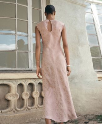 Women's Satin Floral Jacquard Dress