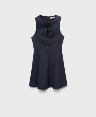 Women's Bows Denim Effect Dress