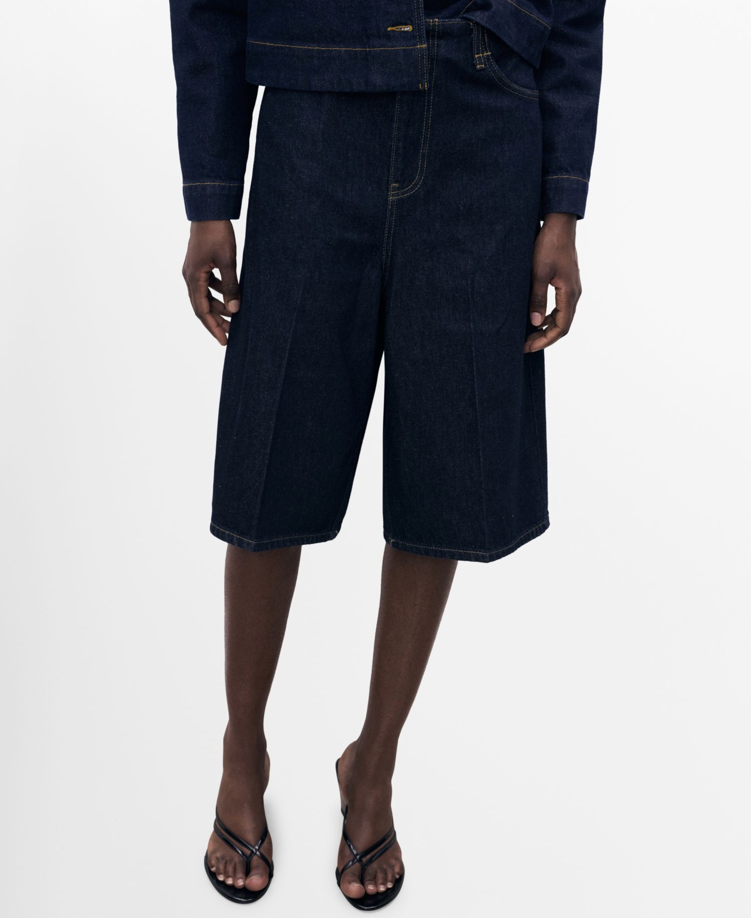 Women's Mid-Rise Denim Bermuda Shorts