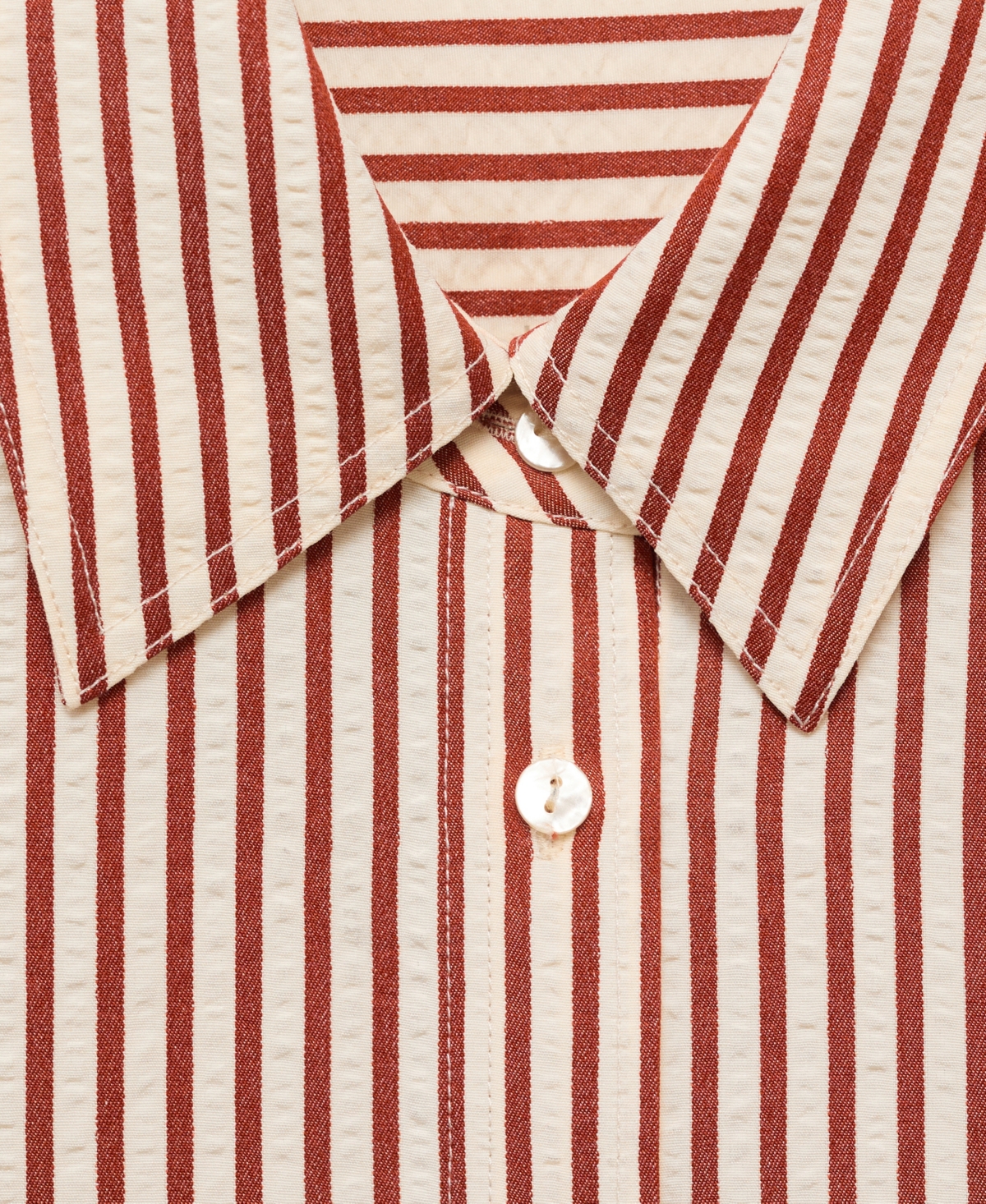Mango Women's Striped Straight Shirt In Orange