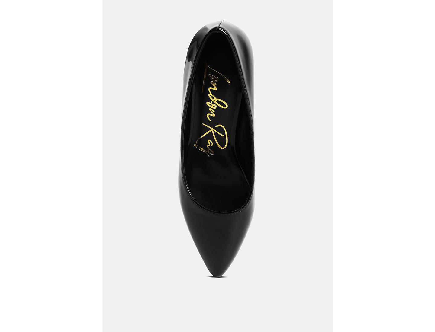 Женские туфли London Rag Zaila Metallic Accent Block Heel Pumps, цвет: Чёрный лаковый — фото 3