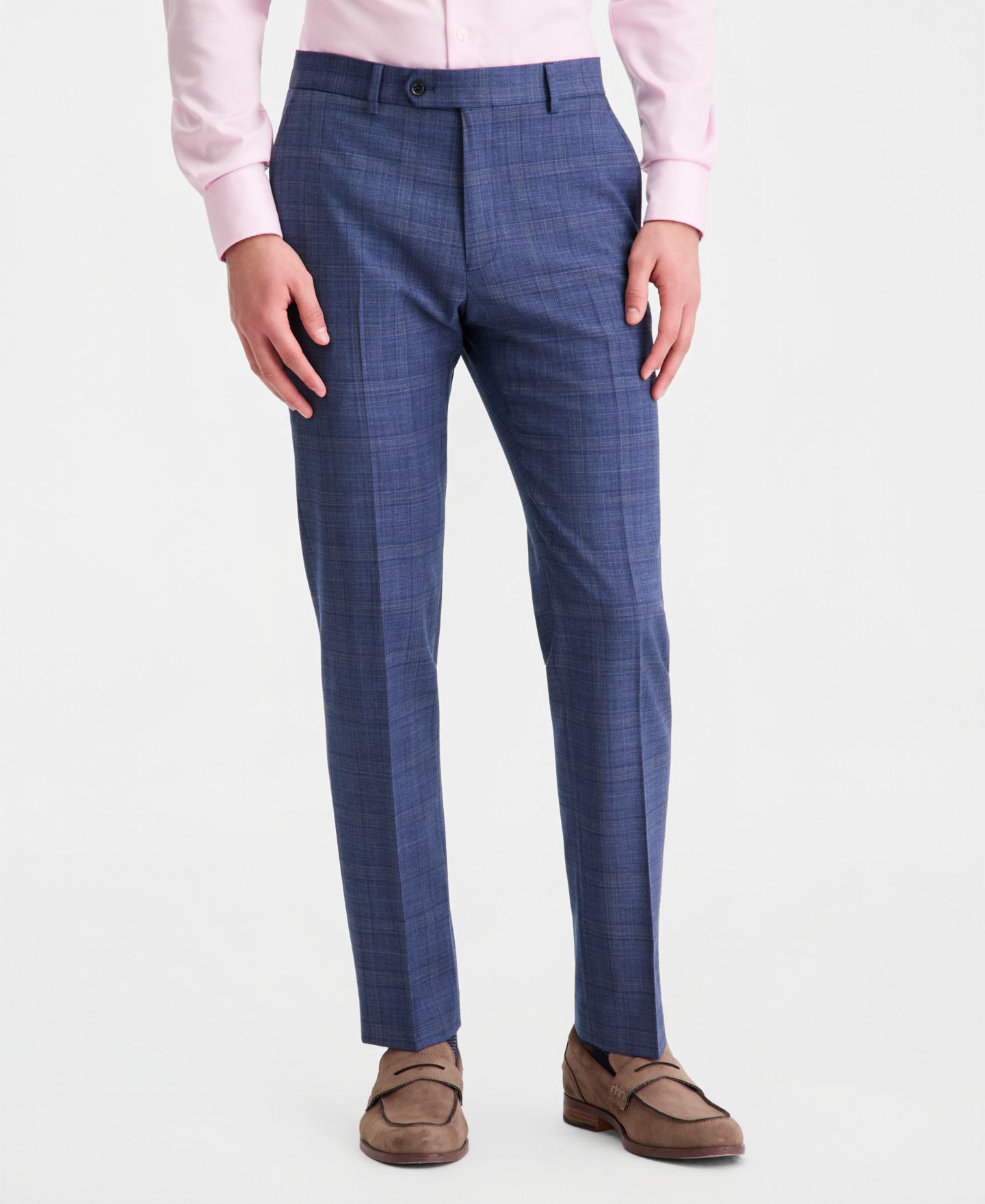 Мужские брюки Tommy Hilfiger Modern-Fit Wool TH-Flex Stretch Suit Separates Pant, цвет: Синий ржавый клетчатый — фото 6