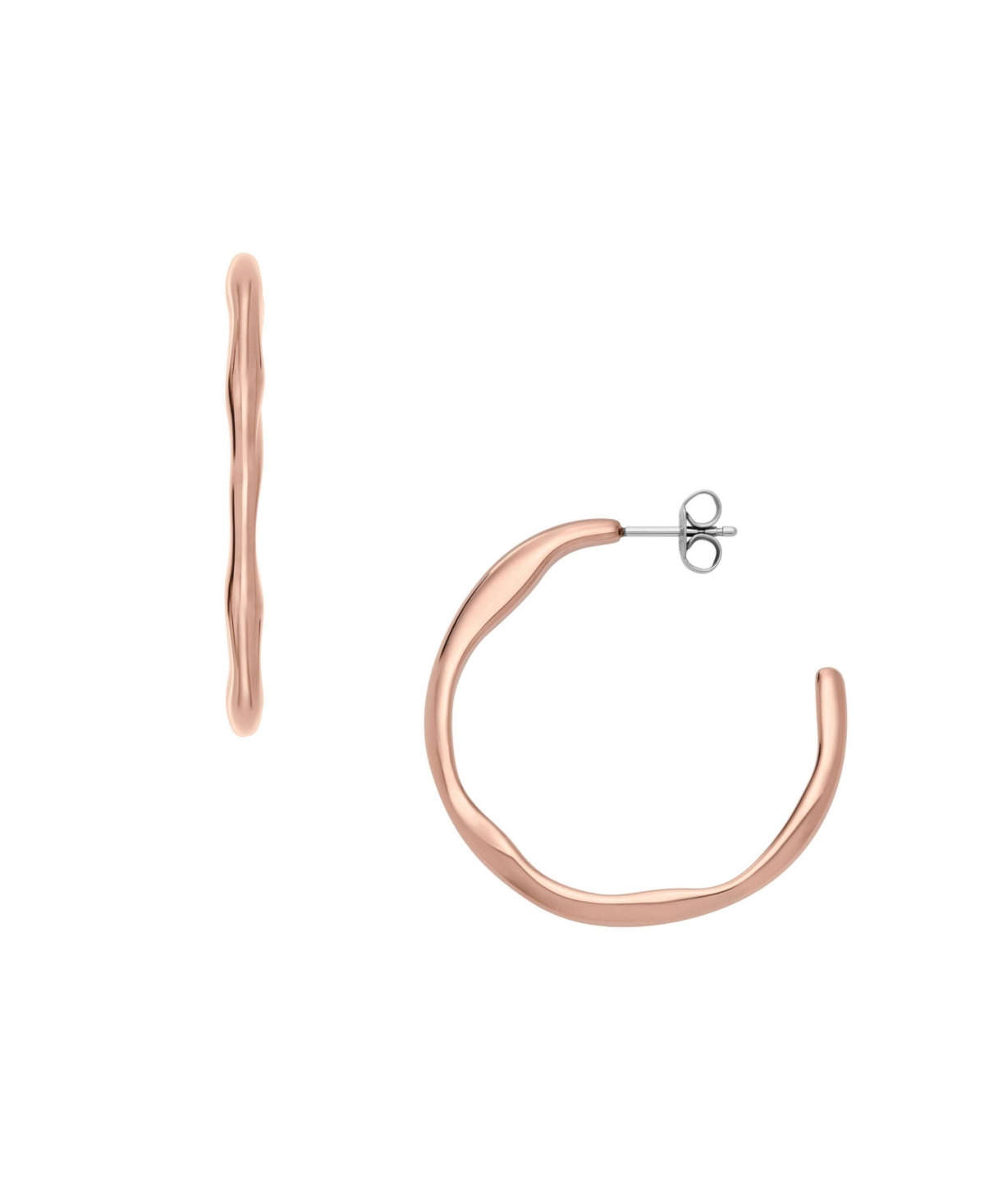 Skagen Women's Moderne Stak Rose Gold-Tone Stainless Steel Hoop Earrings