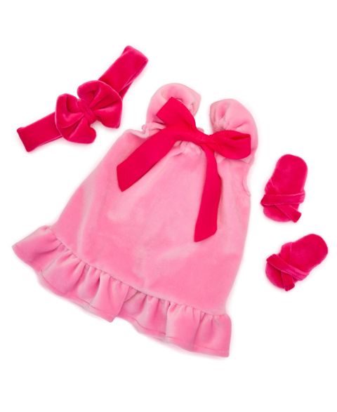 Детские куклы Journey Girls Glam Spa 18" Ruffled Plush Pajama Dress, Headband and Slippers, 3-Piece Set, от 5 лет