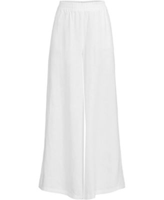 Women's Plus Size Linen High Rise Palazzo Pants - Set Bottom