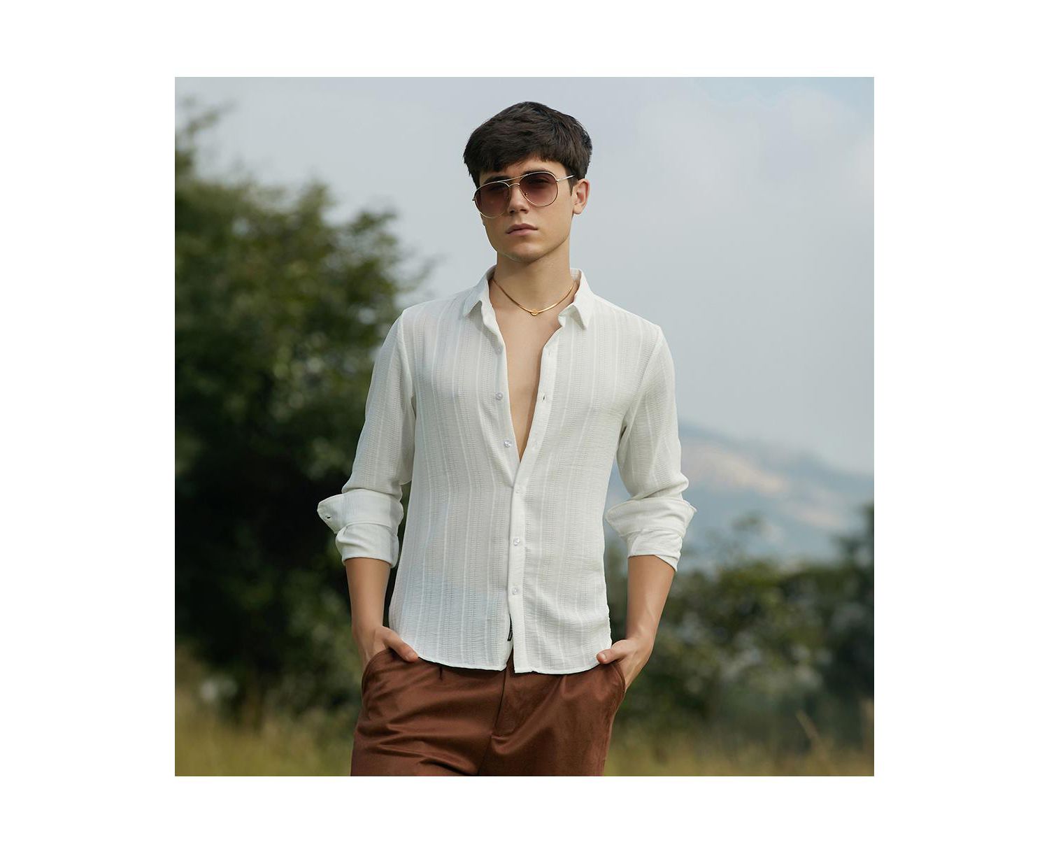 Men's Ridge-Striped Shirt