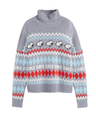 Women's Wool-Cashmere Snoopy Ski Rollneck Sweater