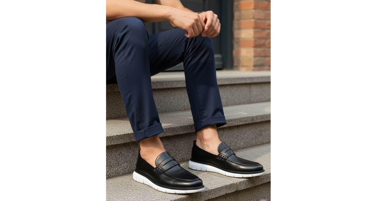 Men's Empire Street Hands-Free Slip On Technology Lightweight Penny Loafers