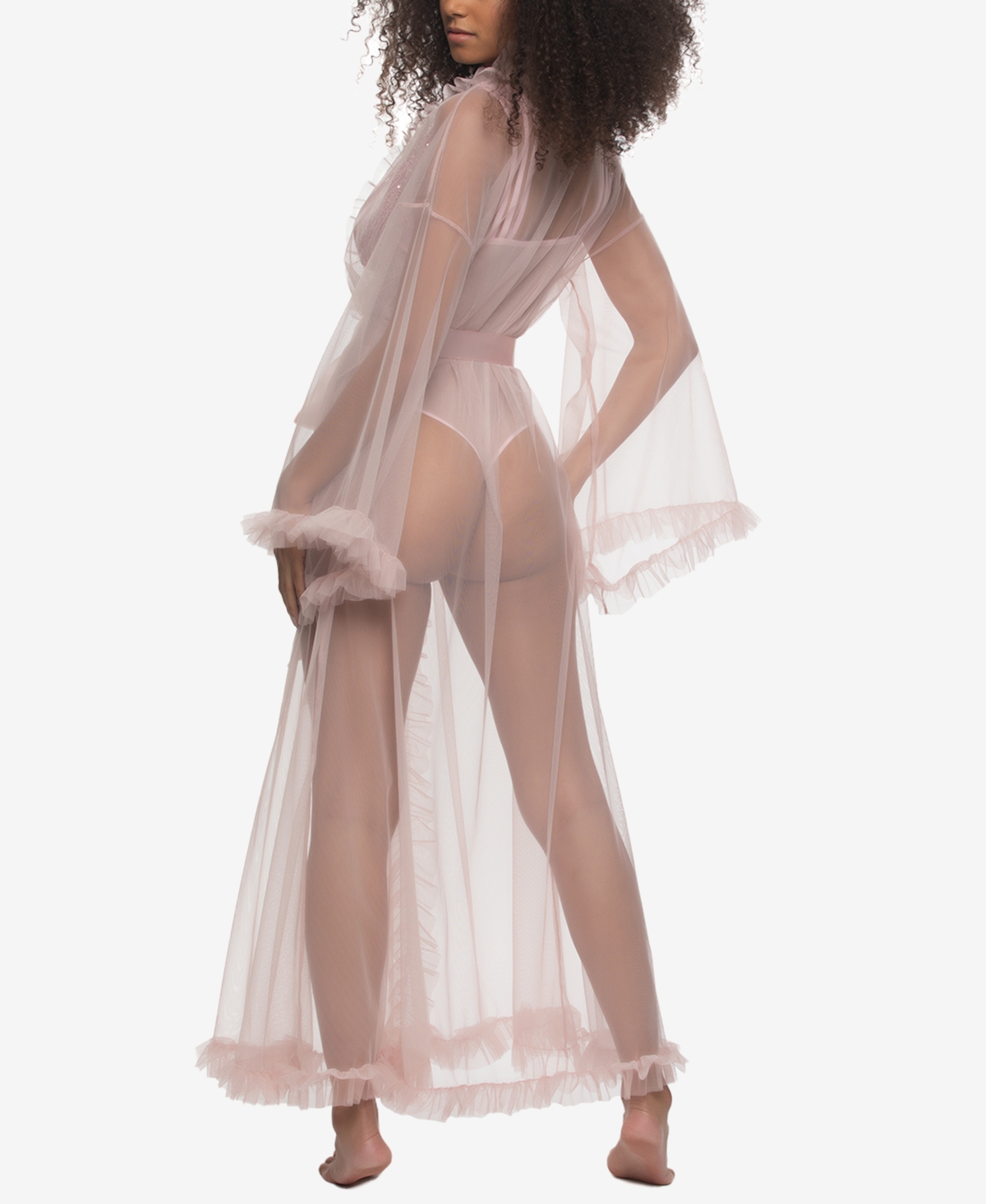 Jezebel Women's Veil Tulle Ruffle Peignoir