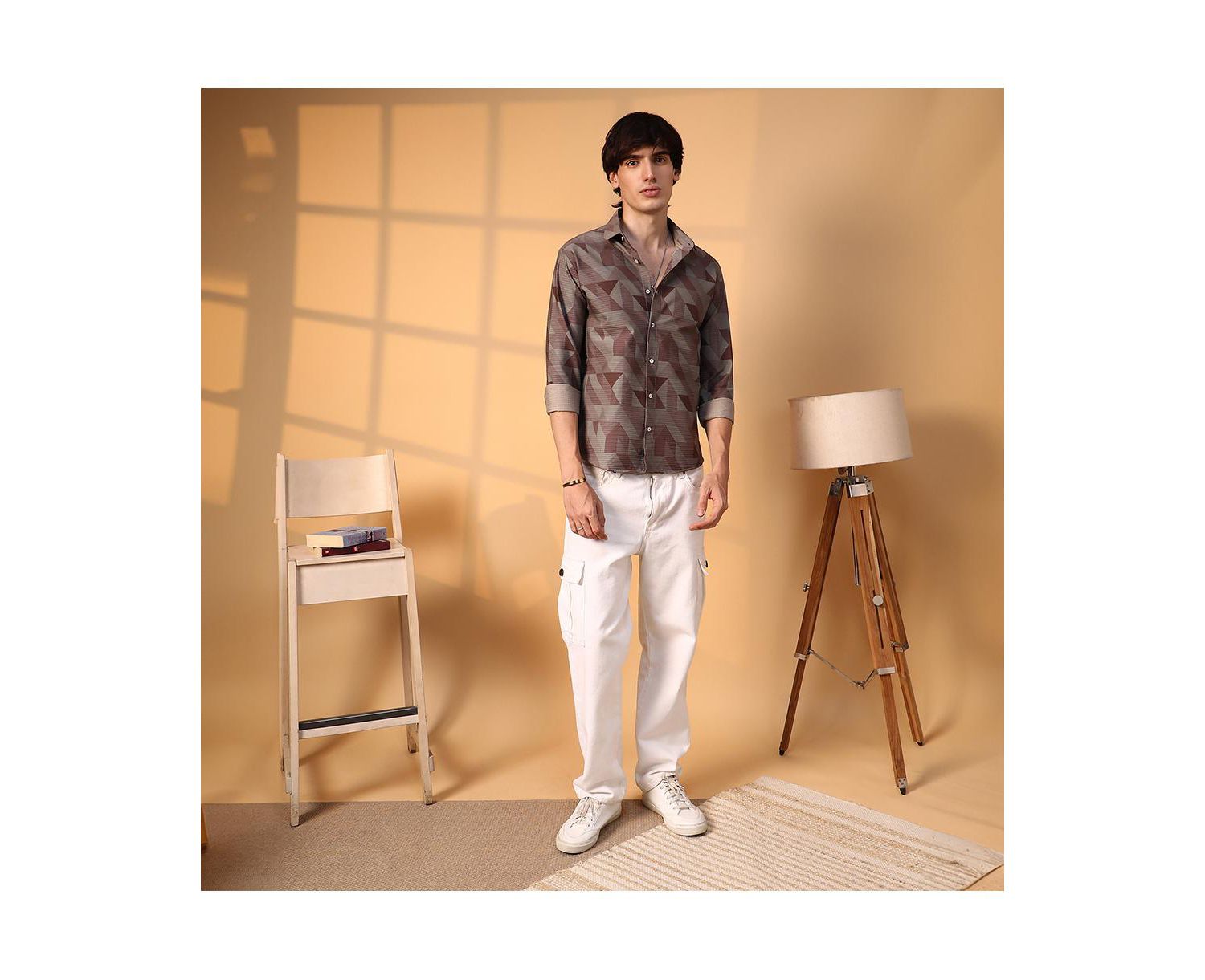 Men's Geometric Seersucker Shirt