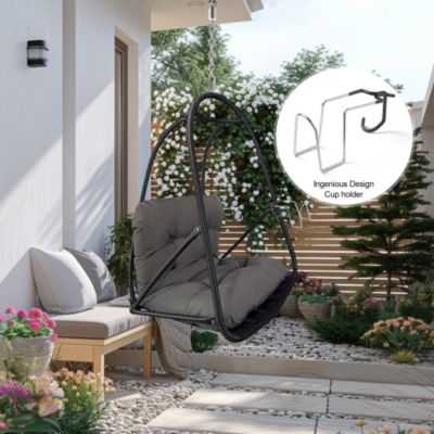 Without Stand Swing Egg Chair Indoor Outdoor Wicker Rattan Patio Basket Hanging Chair Cushion