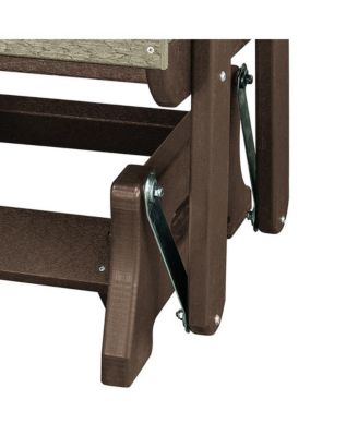 Double Glider with Center Table in Weatherwood and Tudor Brown