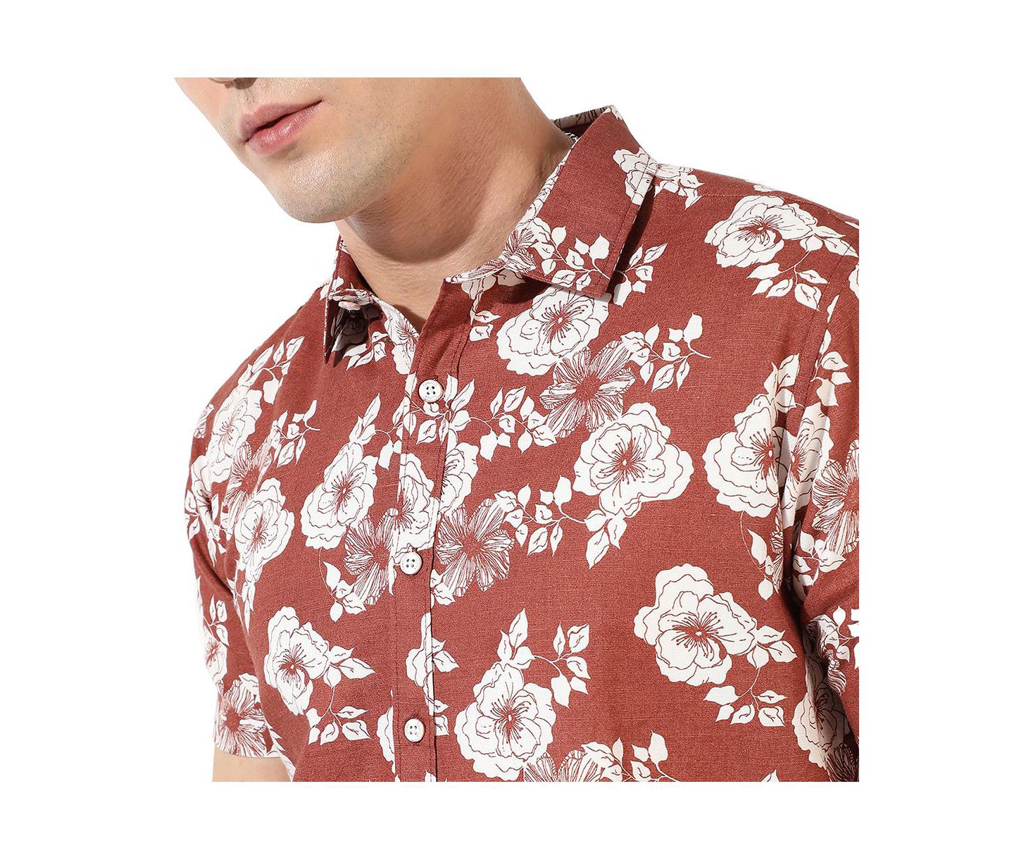 Мужская рубашка Cahoot Printed Casual, цвет: Коричневый — фото 7
