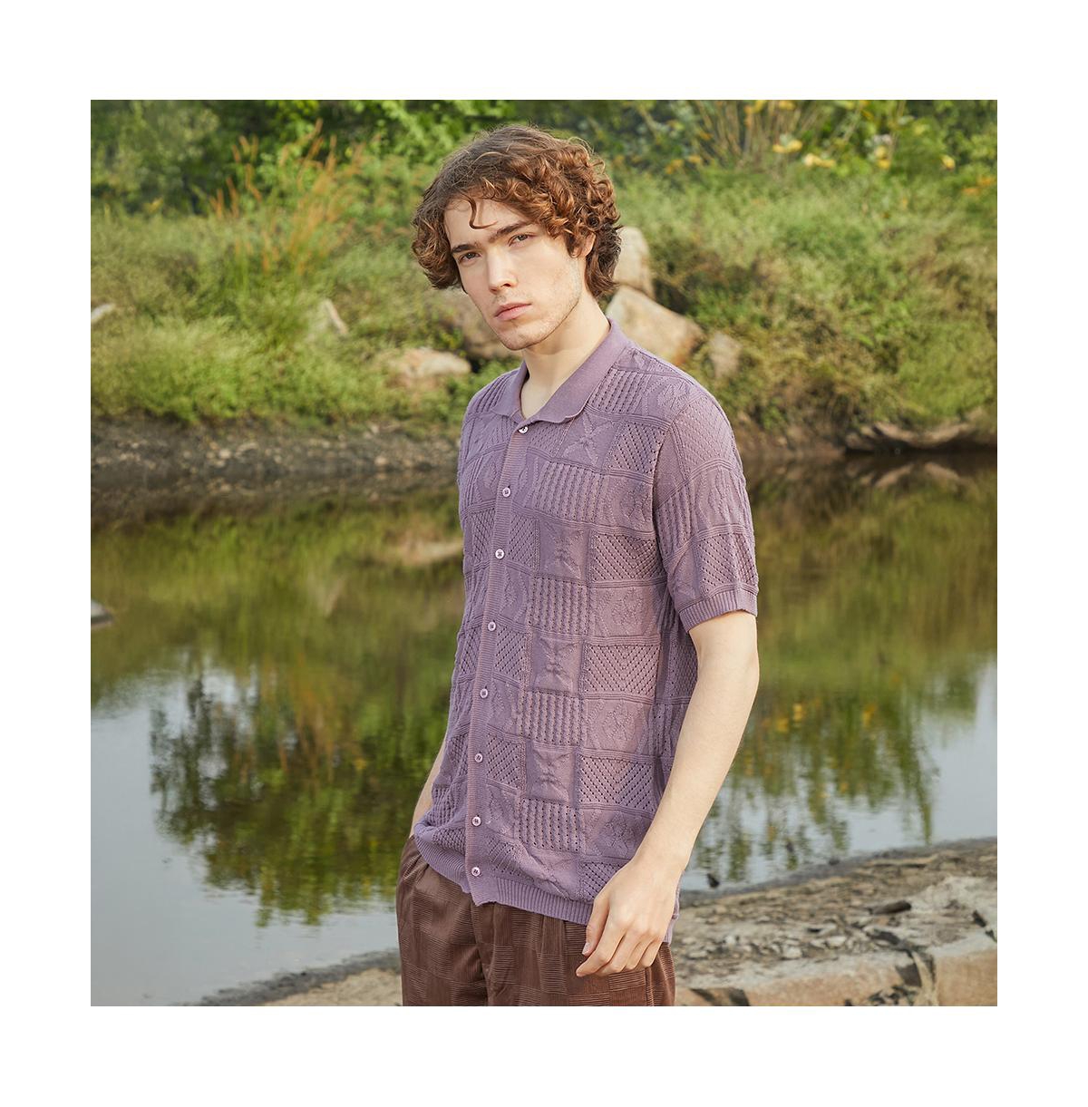 Campus Sutra Patch-Knit Shirt