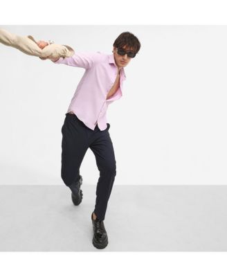 Men's Lilac Chevron-Textured Shirt