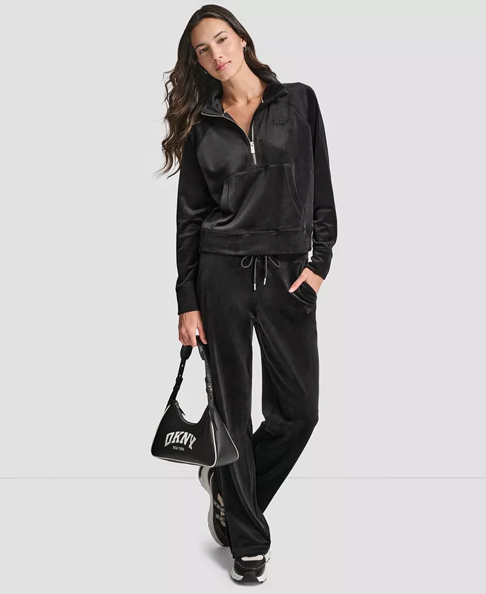 Women's Platinum Velour Embroidered Logo Sweatshirt