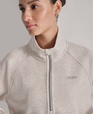 DKNY Women's Studded-Logo Half-Zip Sweatshirt