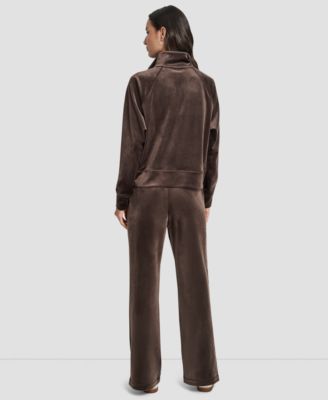 Women's Platinum Velour Embroidered Logo Sweatshirt