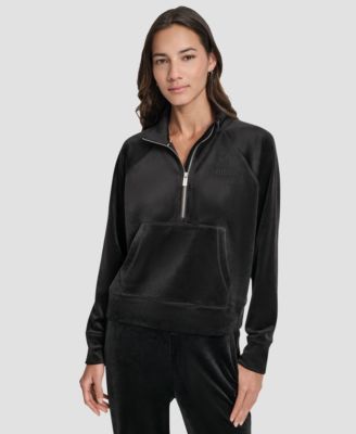 Women's Platinum Velour Embroidered Logo Sweatshirt