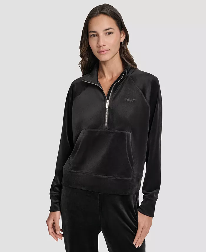 Women's Platinum Velour Embroidered Logo Sweatshirt - thumbnail 7