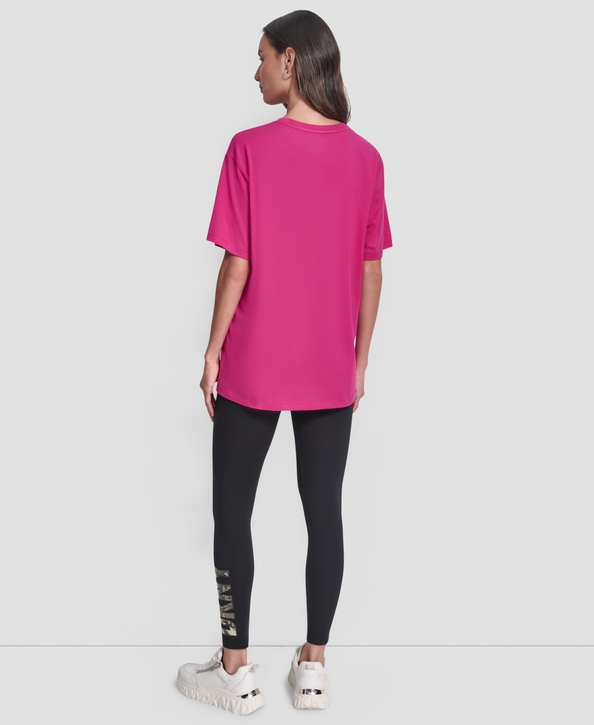 Dkny Women's Oversized Short Sleeve Tunic T-shirt In Pink