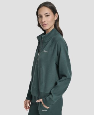 DKNY Women's Studded-Logo Half-Zip Sweatshirt