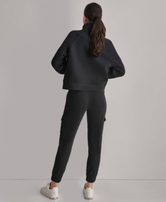 DKNY Women's Studded-Logo Half-Zip Sweatshirt