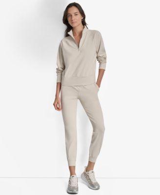 Women's Space-Dyed Half-Zip Raglan-Sleeve Top