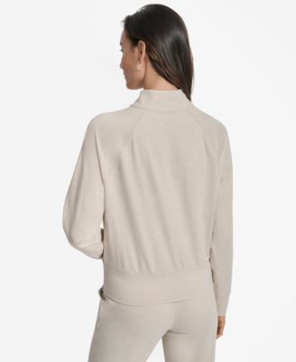 Women's Space-Dyed Half-Zip Raglan-Sleeve Top