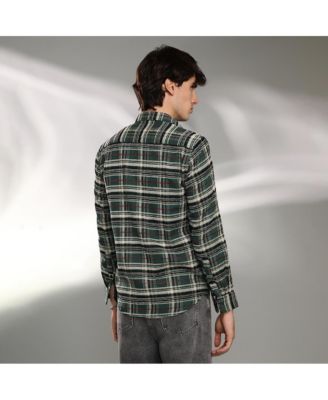 Men's Pine Green Woven Plaid Shirt