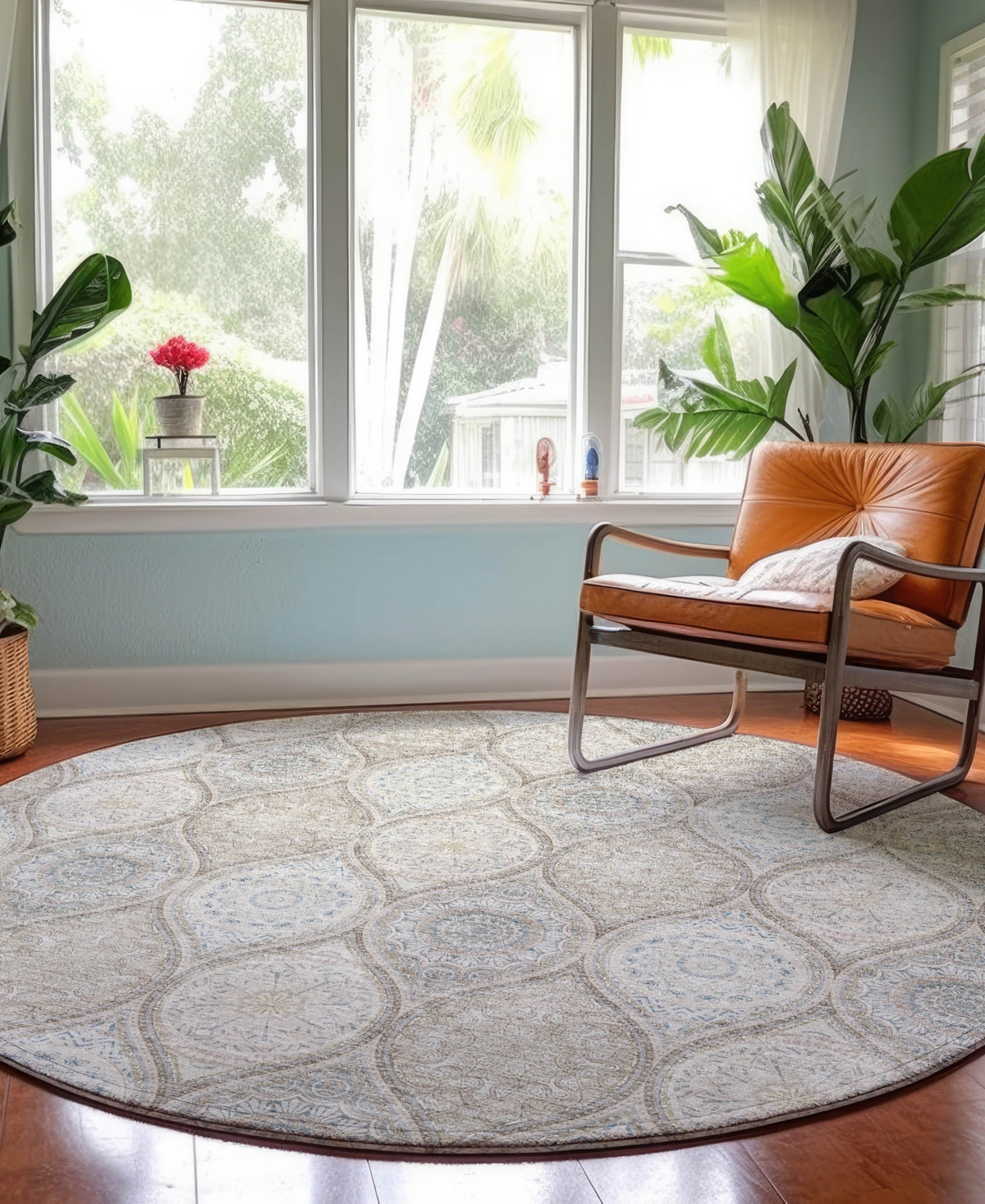 Dalyn Neo No7 8'x8' Round Area Rug In Gray
