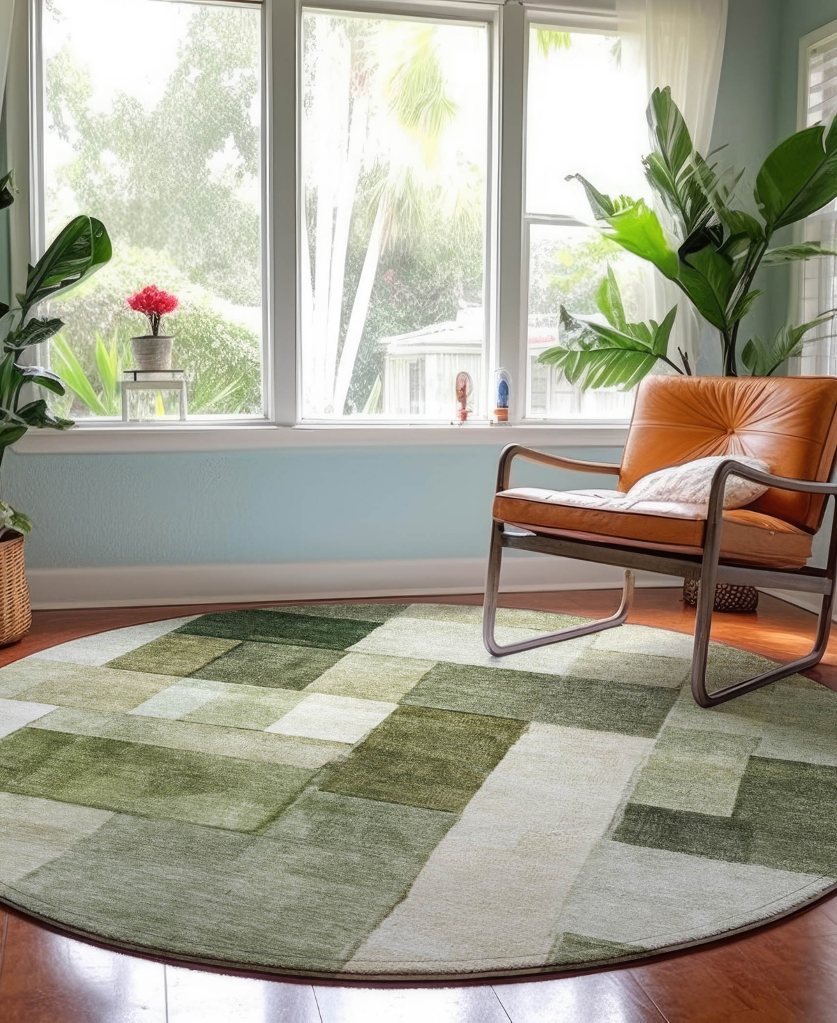 Dalyn Neo No15 8'x8' Round Area Rug In Green