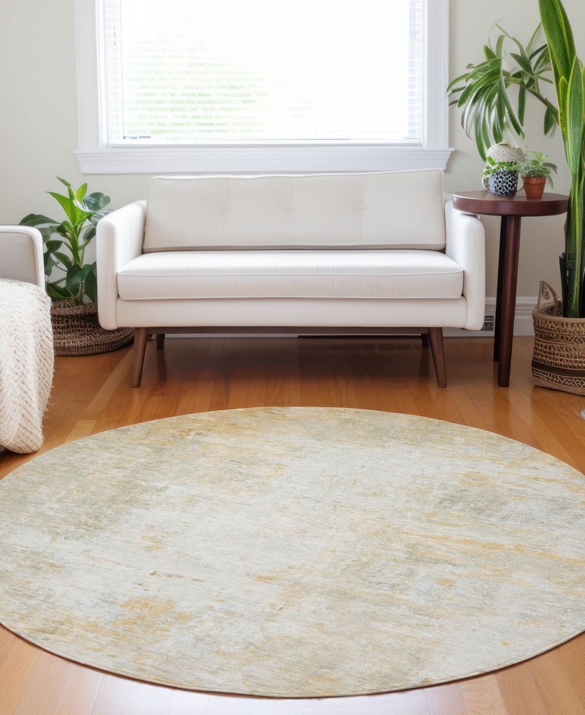 Dalyn Bozeman Bm2 8'x8' Round Area Rug In White