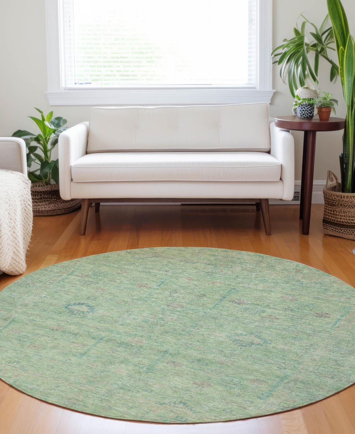 Dalyn Ravenna Rn5 8'x8' Round Area Rug In Green