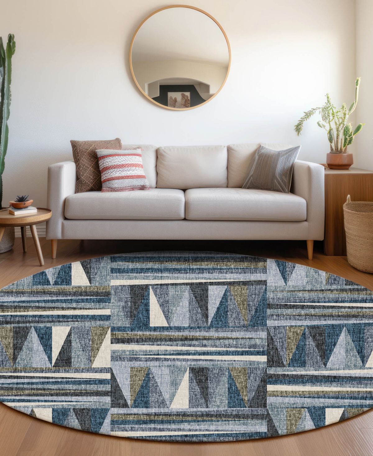 Dalyn Lorenzo Ln2 8'x8' Round Area Rug In Blue