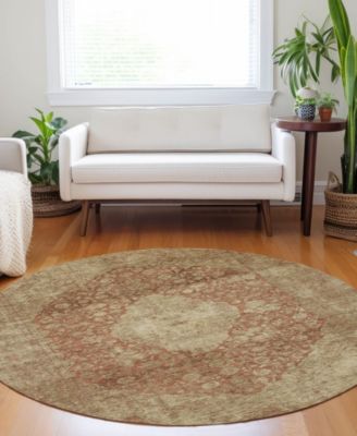Tabrook Washable TB13 8'x8' Round Area Rug