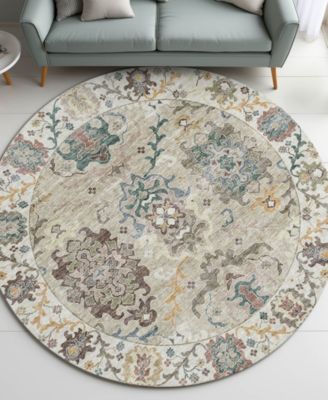 Silk Road Washable SR5 8'x8' Round Area Rug
