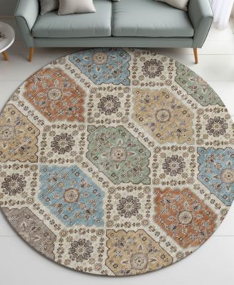 Silk Road Washable SR7 8'x8' Round Area Rug