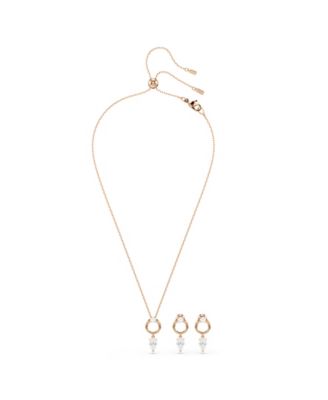 Mesmera Rose Gold Tone Plated Earrings and Necklace Set
