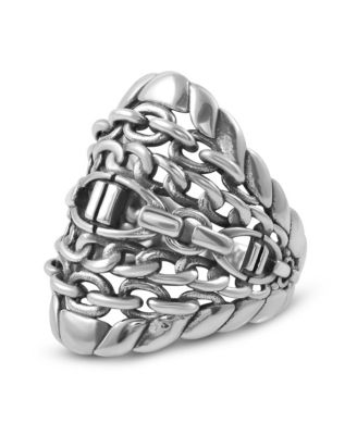 Sterling Silver Stirrup Chain Ring