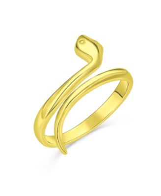 Delicate Snake Wrap 1MM Stackable Knuckle Midi Band Ring Gold Plated Sterling Silver
