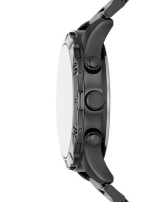 Men's Quartz Three-Hand Black Alloy Watch Set, 44mm