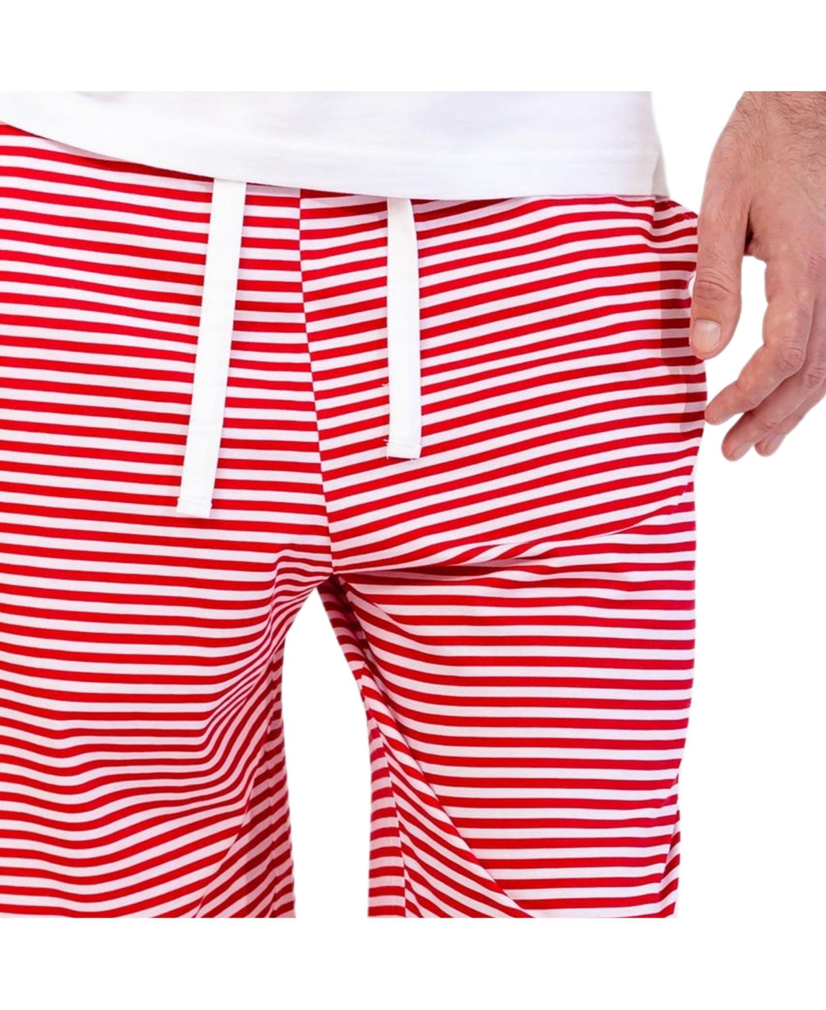 Sant and Abel Men's Red Stripe Jersey Pj Pants