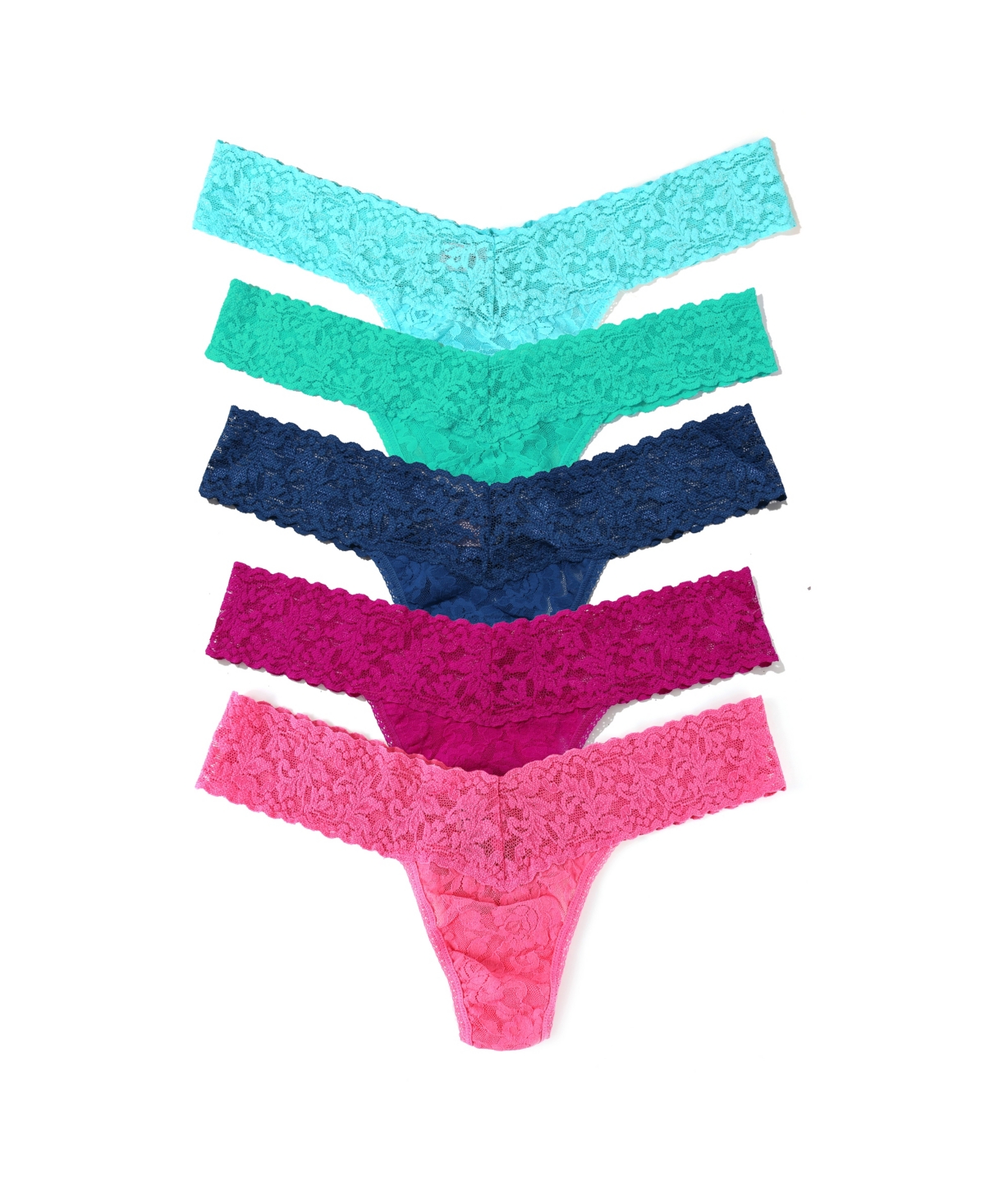 Hanky Panky Women's Signature Lace Original Rise 5 Pack Thong Underwear In Multi